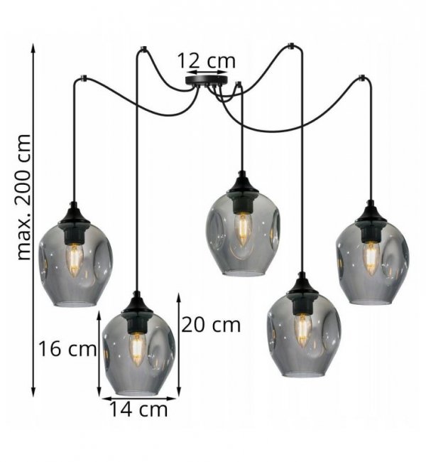 LAMPA WISZĄCA PAJĄK SZKLANA KOLORY PRAGA HOME LIGHT HOME