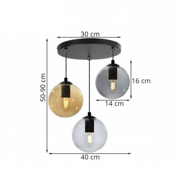 Lampa sufitowa ze szklanymi kloszami - PARIS 2290/3/OW LIGHT HOME