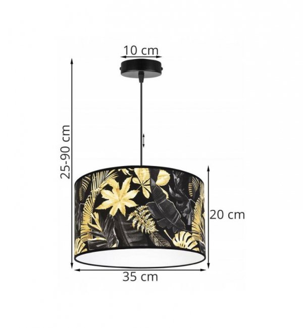 Lampa abażur wzór kwiaty - GOLD FLOWERS 2300/1/35 LIGHT HOME