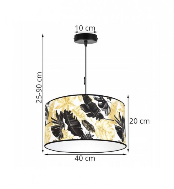 Lampa abażur wzór kwiaty - GOLD FLOWERS 2301/1/40 LIGHT HOME