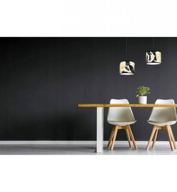 Lampa wisząca z abażurem - GOLD FLOWERS 2301/2/20 LIGHT HOME