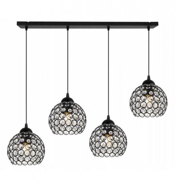 LAMPA SUFITOWA Z KRYSZTAŁKAMI CZARNA CRYSTAL HOME LIGHT HOME