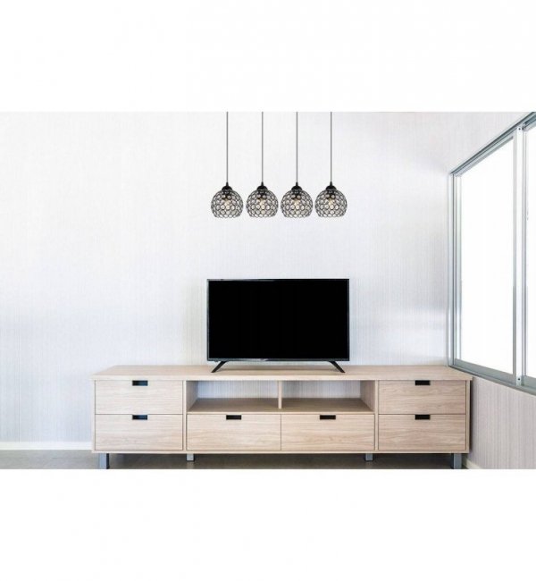 LAMPA SUFITOWA Z KRYSZTAŁKAMI CZARNA CRYSTAL HOME LIGHT HOME