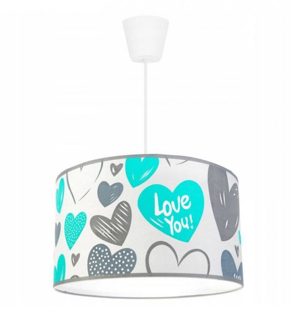 Lampa abażur dziecięca - TURQUOISE HEART 2295/1/35 LIGHT HOME