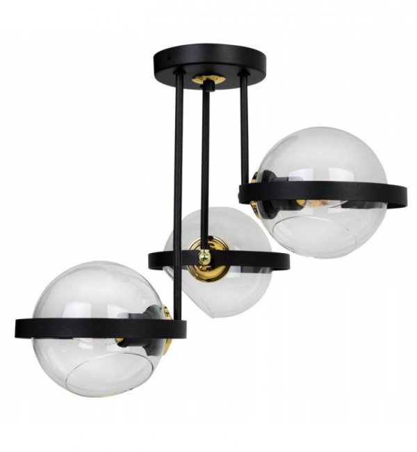 Lampa wisząca ze szklanymi kloszami - RING 2340/3/B LIGHT HOME