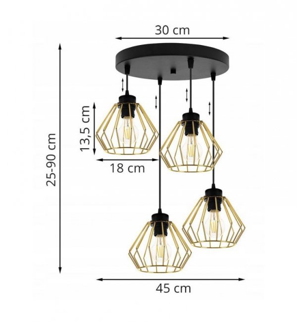 Lampa sufitowa nowoczesna - SANTOS 2213/4/OW LIGHT HOME
