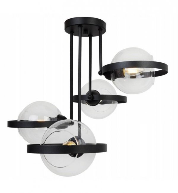 Lampa sufitowa ze szklanymi kloszami - RING HAGA 2345/4/B LIGHT HOME
