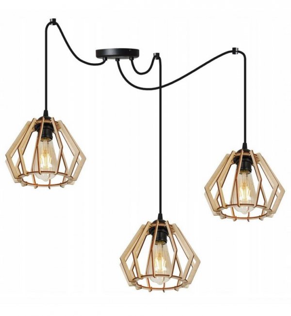 Lampa wisząca nowoczesna - SPIDER TIMBER 2360/3 LIGHT HOME