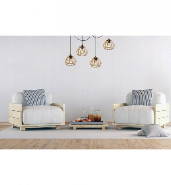 Lampa wisząca nowoczesna - SPIDER TIMBER 2360/4 LIGHT HOME