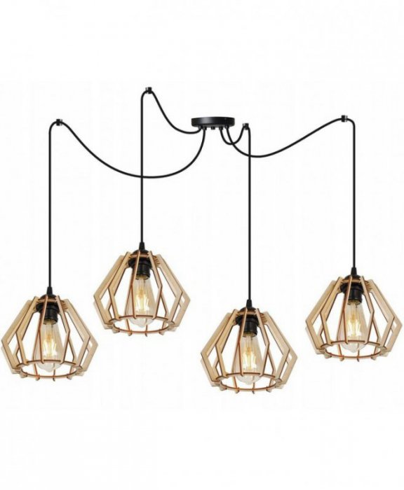Lampa wisząca nowoczesna - SPIDER TIMBER 2360/4 LIGHT HOME