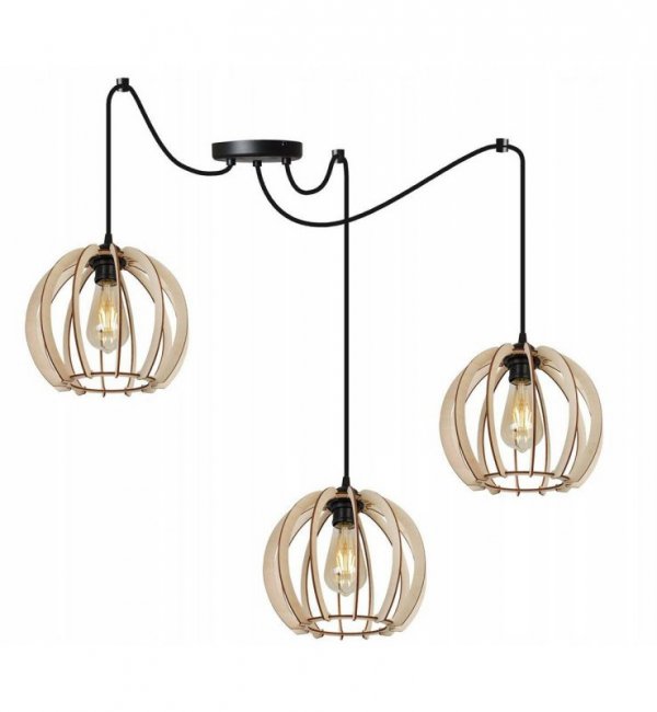Lampa wisząca nowoczesna - SPIDER TIMBER 2361/3 LIGHT HOME