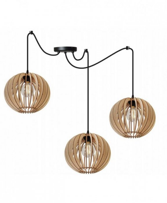 Lampa wisząca nowoczesna - SPIDER TIMBER 2362/3 LIGHT HOME
