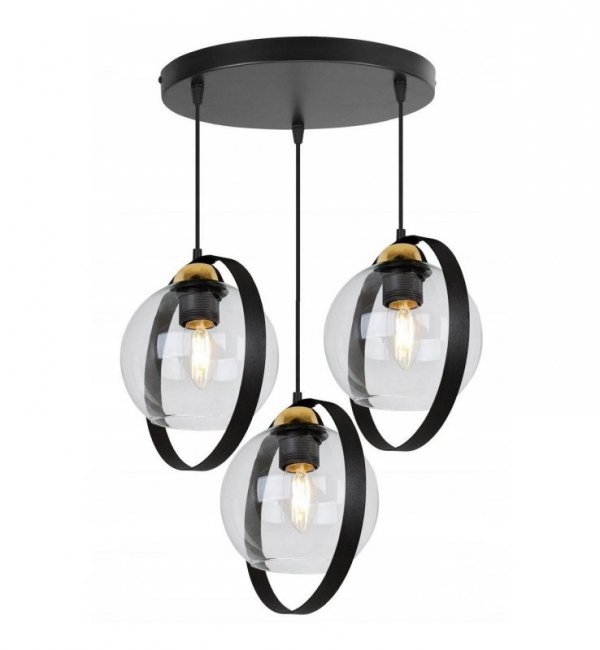 Lampa sufitowa ze szklanymi kloszami - RING HAGA 2346/3/OW/B LIGHT HOME