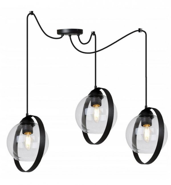 Lampa wisząca ze szklanymi kloszami - SPIDER RING HAGA 2346/3/B LIGHT HOME