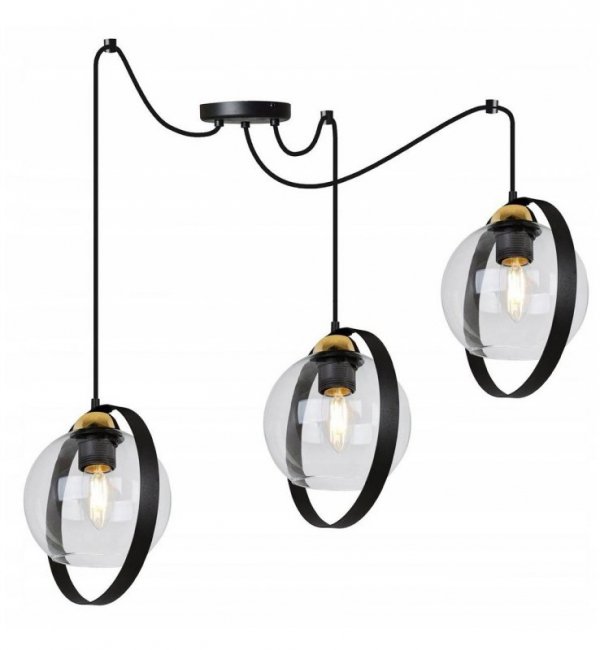 Lampa wisząca ze szklanymi kloszami - SPIDER RING HAGA 2346/3/B LIGHT HOME