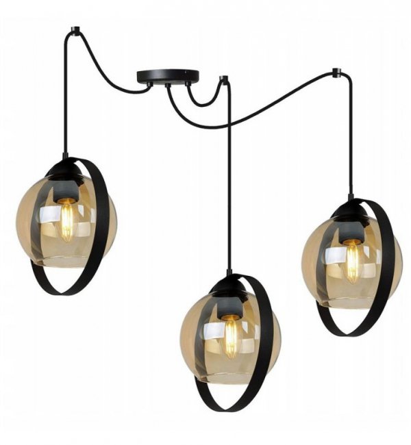 Lampa wisząca ze szklanymi kloszami - SPIDER RING HAGA 2346/3/M LIGHT HOME