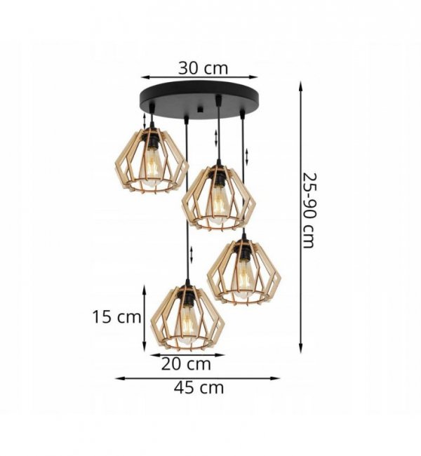 Lampa wisząca nowoczesna - TIMBER 2360/4/OW LIGHT HOME