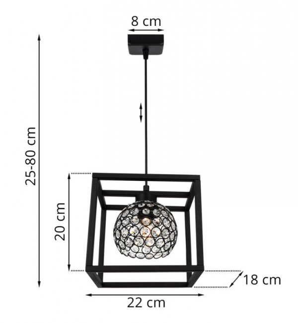 Lampa wisząca nowoczesna - CRYSTAL CAGE 2370/1 LIGHT HOME