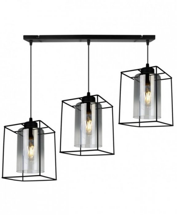 Lampa wisząca ze szklanymi kloszami - HELLA CAGE 2366/3/G LIGHT HOME