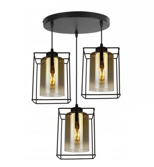 Lampa wisząca ze szklanymi kloszami - HELLA CAGE 2365/3/OW/Z LIGHT HOME