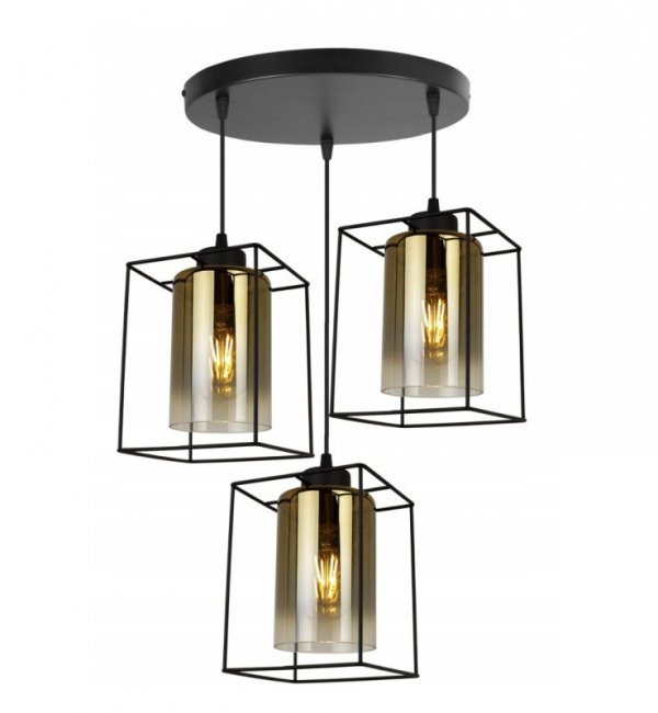 Lampa wisząca ze szklanymi kloszami - HELLA CAGE 2365/3/OW/Z LIGHT HOME