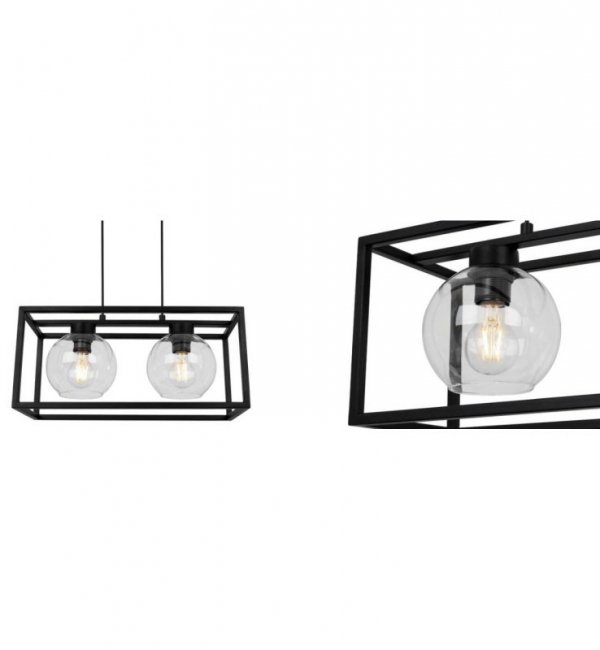 Lampa wisząca ze szklanymi kloszami - HAGA CAGE 2370/2/B LIGHT HOME