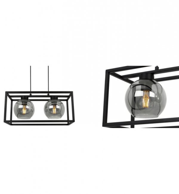 Lampa wisząca ze szklanymi kloszami - HAGA CAGE 2370/2/G LIGHT HOME