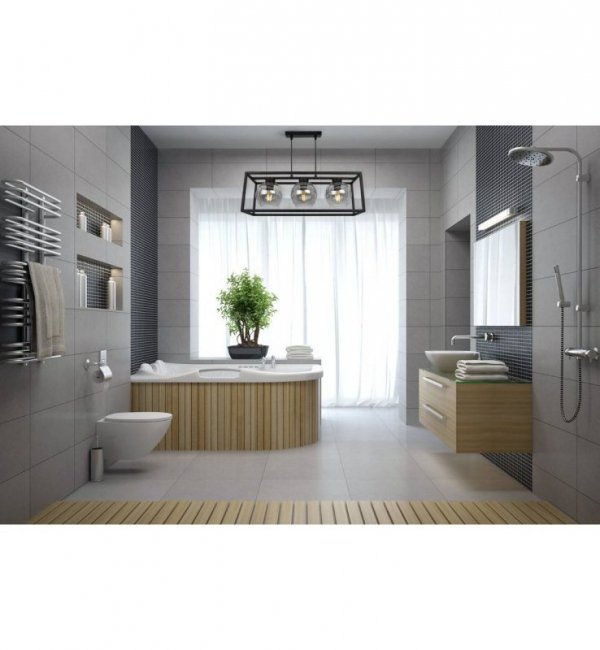 Lampa wisząca ze szklanymi kloszami - HAGA CAGE 2370/3/G LIGHT HOME