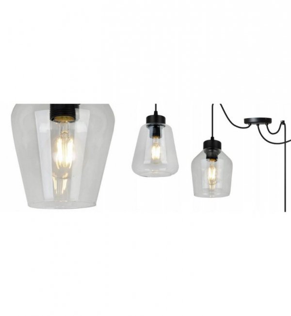 Lampa wisząca ze szklanymi kloszami - SPIDER RIJEKA 2383/3/B LIGHT HOME