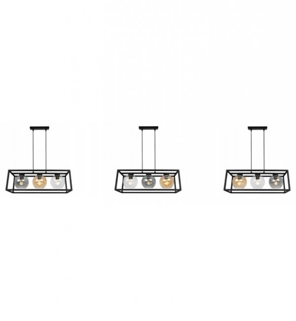 Lampa wisząca ze szklanymi kloszami - HAGA CAGE 2370/3/MIX LIGHT HOME