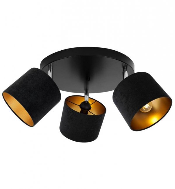 LAMPA SUFITOWA PLAFON WELUROWE ABAŻURY ZŁOTY ŚRODEK LIGHT HOME MEDIOLAN