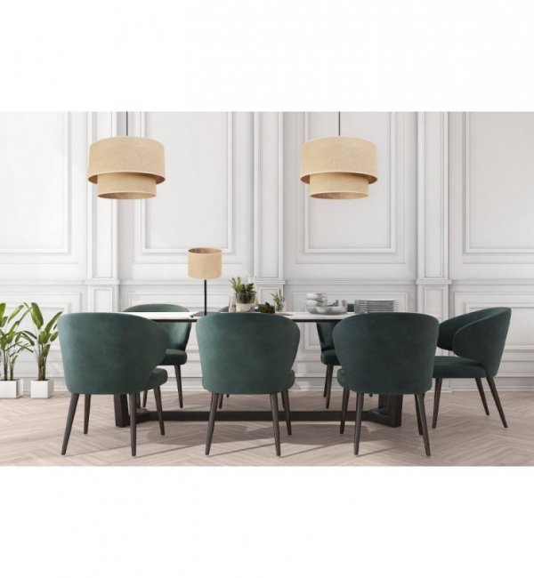 Lampa stołowa, jutowy abażur, kolor naturalny, 20 cm metalowy stelaż, E27 LIGHT HOME