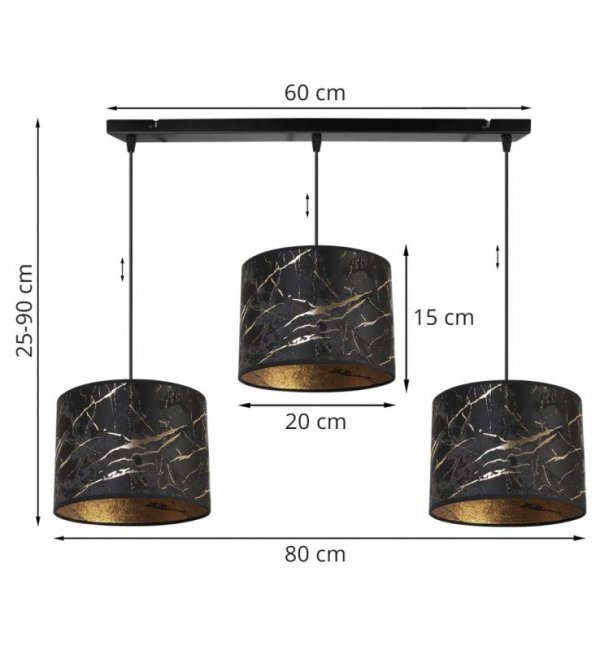Lampa wisząca z abażurami - WERONA 2403/20/3L/Z LIGHT HOME