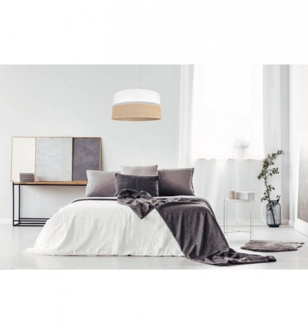 Lampa sufitowa JUTA, podwójny abażur, biało - beżowa, regulowana, E27 LIGHT HOME
