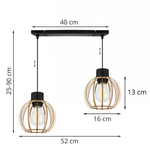 Lampa wisząca nowoczesna - TIMBER 2358/2L LIGHT HOME