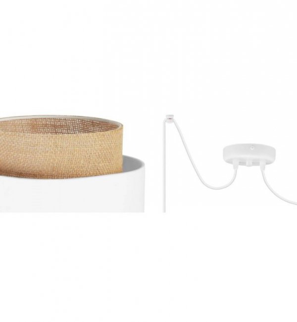Lampa wisząca BOHO, spider, beżowy, biały, dwa abażury, metalowa konstrukcja, regulacja wysokości, E27 LIGHT HOME