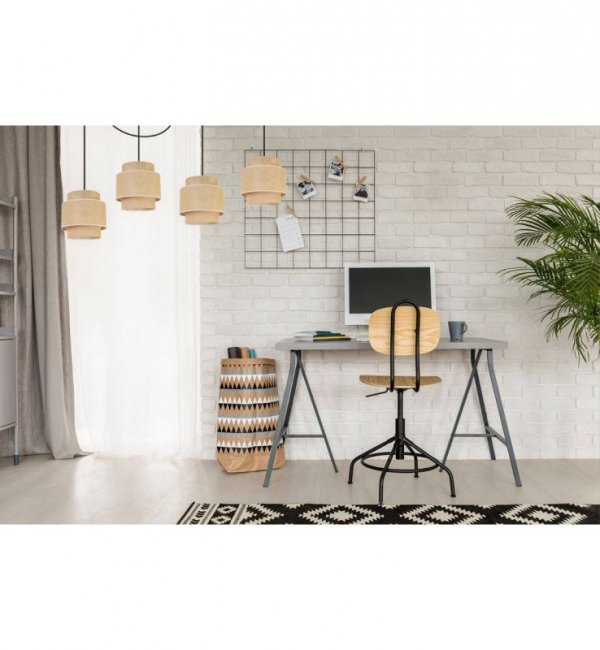 Lampa wisząca BOHO, spider, beż, 4 jutowe abażury, metalowa konstrukcja, regulacja wysokości LIGHT HOME