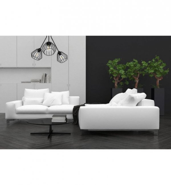 Lampa sufitowa TRIO SANTOS, czarna, druciak loft, 3 klosze LIGHT HOME