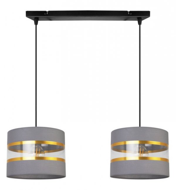 Lampa wisząca Elegance Gold, dwa klosze,, metal, regulacja wysokości, listwa LIGHT HOME