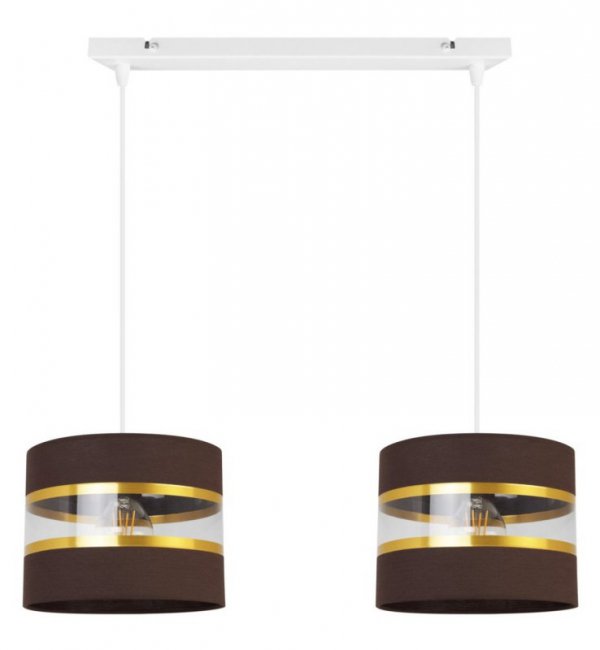 Lampa wisząca Elegance Gold, dwa klosze,, metal, regulacja wysokości, listwa LIGHT HOME