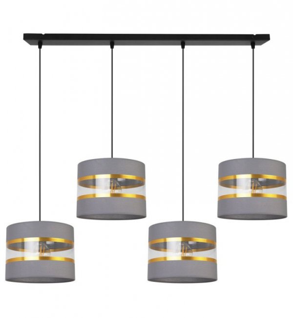 Lampa wisząca Elegance Gold, metal, 4 abażury, regulacja wysokości LIGHT HOME