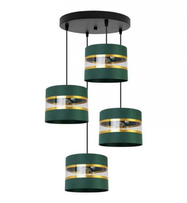 Lampa wisząca Elegance Gold, 4 abażury, regulacja wysokości, podsufitka, metal LIGHT HOME