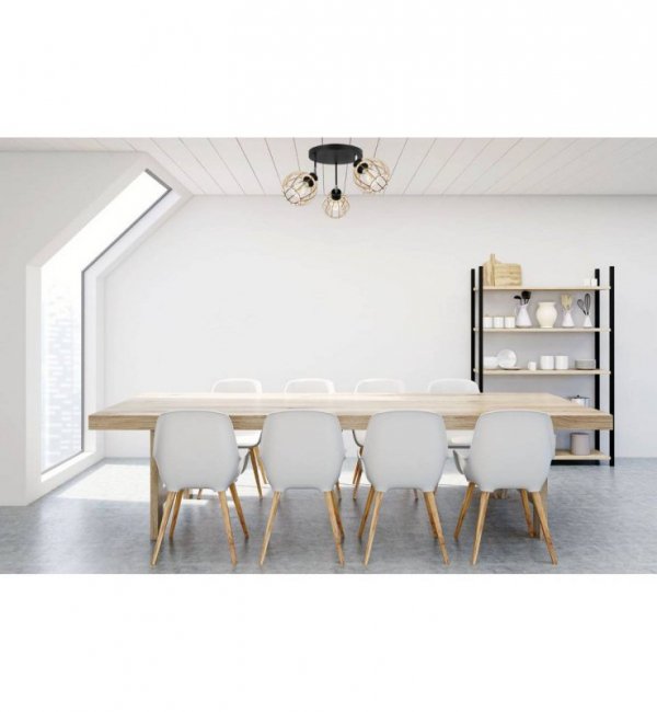 Lampa sufitowa TIMBER, drewno, regulacja, metal, E27 LIGHT HOME
