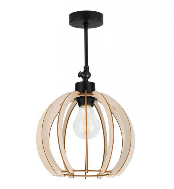 Lampa sufitowa drewniana Timber, pojedynczy klosz, E27, kinkiet LIGHT HOME