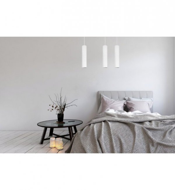 Lampa wisząca typu pająk, 3 podłużne wąskie klosze metalowe tuba 6 cm, GU10 LIGHT HOME