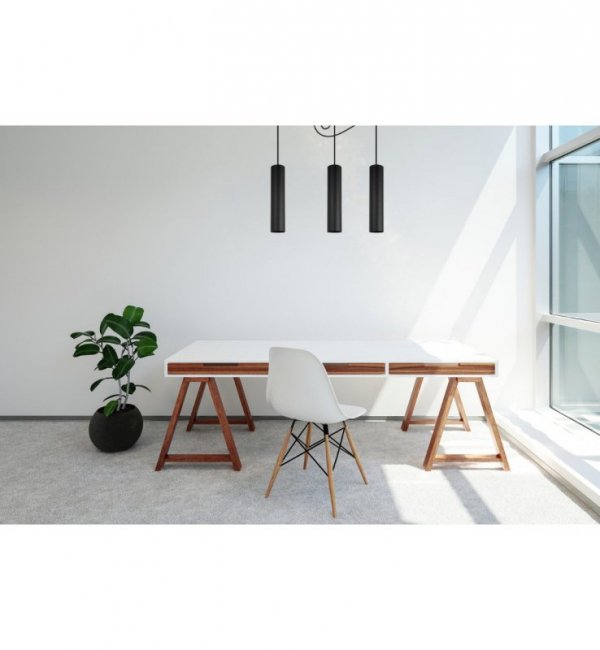 Lampa wisząca typu pająk, 3 podłużne wąskie klosze metalowe tuba 6 cm, GU10 LIGHT HOME