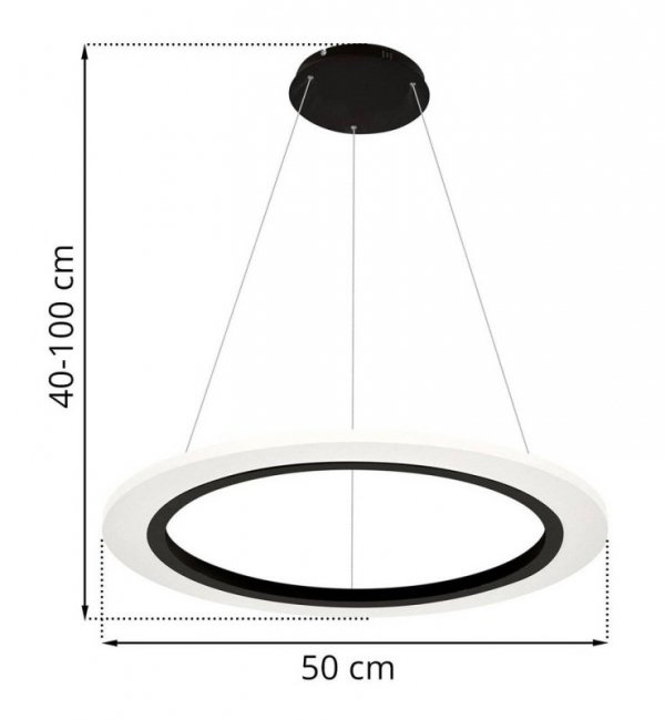 Nowoczesna lampa wisząca LED COSMO, biało- czarna
