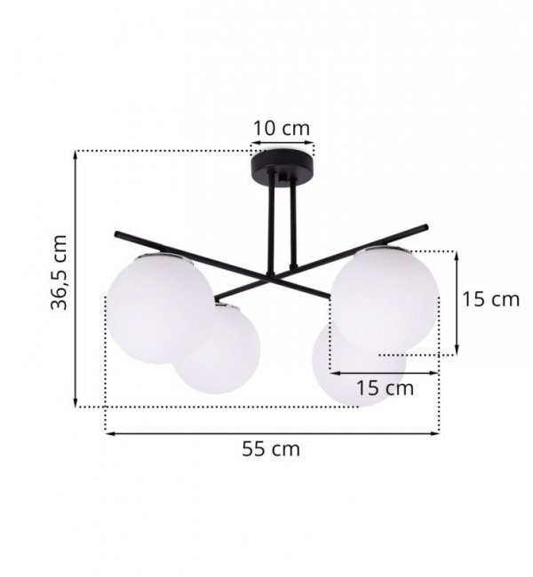 Lampa Sufitowa w Stylu Loft, Żyrandol Szklane Klosze Białe, E14 LIGHT HOME