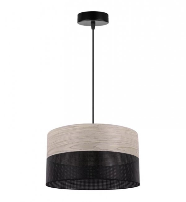 Lampa sufitowa WOOD, 30cm, elegancki abażur z forniru, bielony dąb, E27