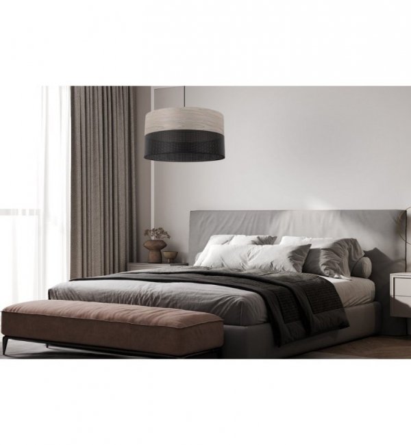Lampa wisząca WOOD, żyrandol do salonu i sypialni, fornir dębowy, 40cm